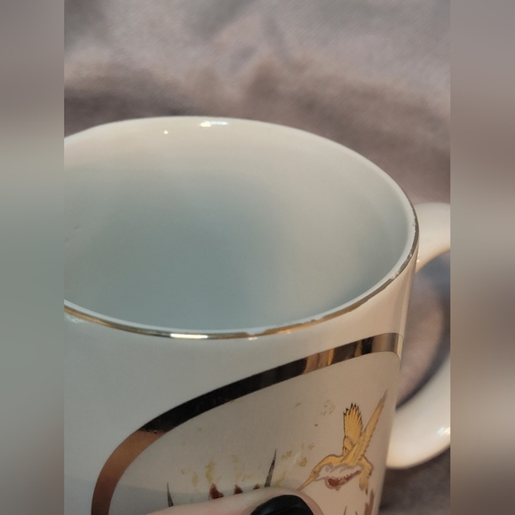 Vintage Art of Chokin Japanese Bird Butterfly Themed Gilded GOLD Cup - Picture 8 of 11